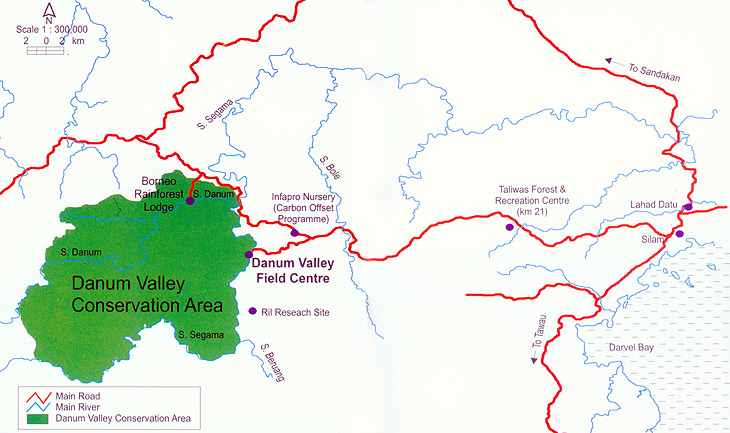 Danum Valley Conservation Area Map